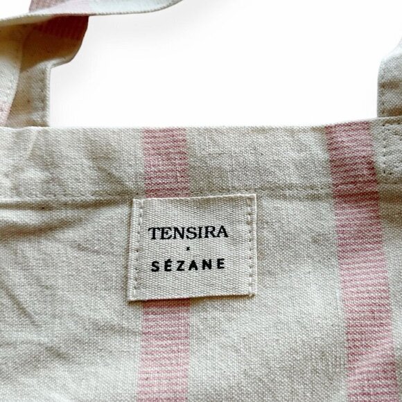 Sezane Canvas Large Tote Bag , Pink stripes, Never used, - Picture 4 of 5